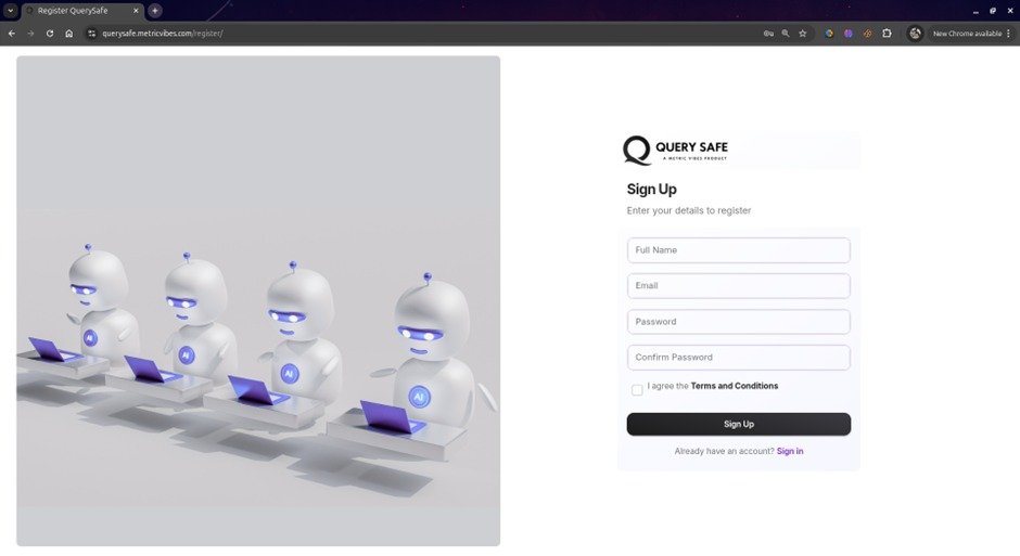 Homepage with 'Sign Up' button